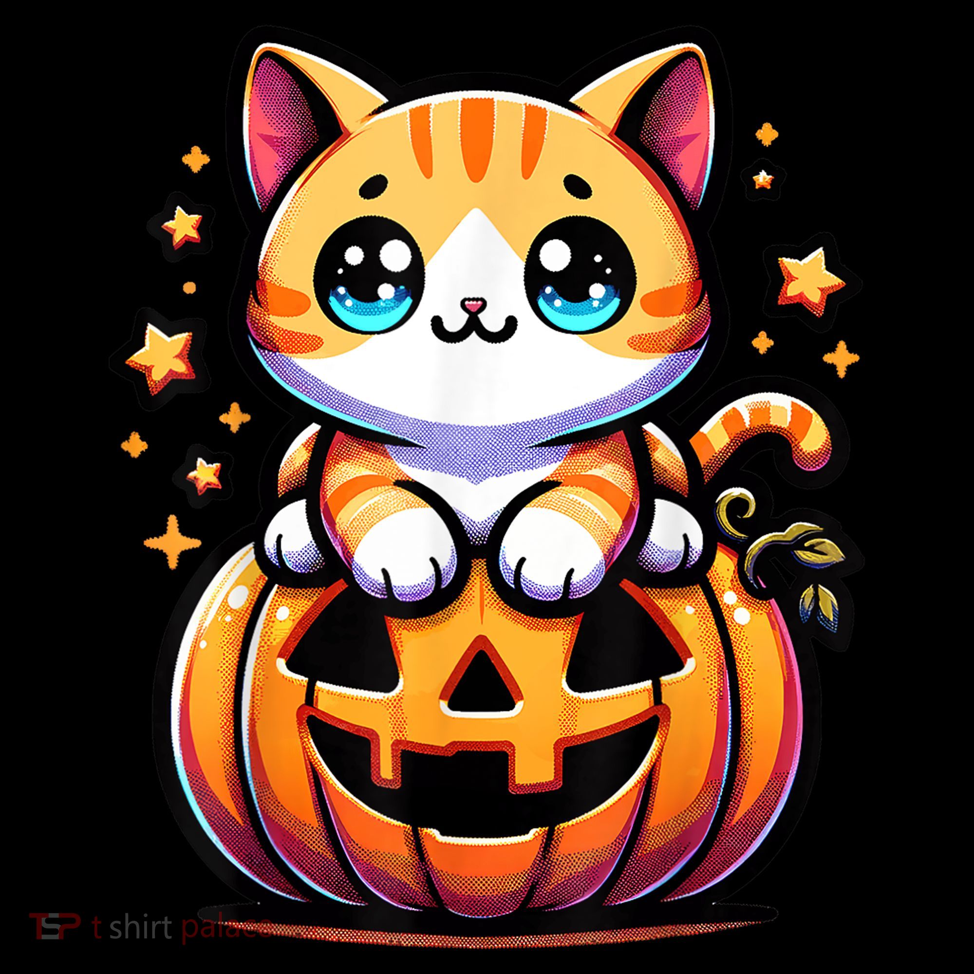 Halloween Cat Funny Fall Pumpkin Cat Lover Cute Coaster