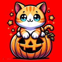 Halloween Cat Funny Fall Pumpkin Cat Lover Cute Santa Hat thumb 1