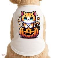 Halloween Cat Funny Fall Pumpkin Cat Lover Cute Doggie Tank thumb 0