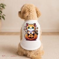 Halloween Cat Funny Fall Pumpkin Cat Lover Cute Doggie Tank thumb 2