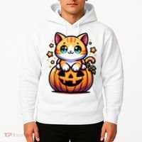 Halloween Cat Funny Fall Pumpkin Cat Lover Cute Hoodie thumb 2