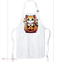 Halloween Cat Funny Fall Pumpkin Cat Lover Cute Apron thumb 0