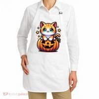 Halloween Cat Funny Fall Pumpkin Cat Lover Cute Apron thumb 2