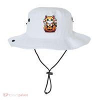 Halloween Cat Funny Fall Pumpkin Cat Lover Cute Bucket Hat thumb 0