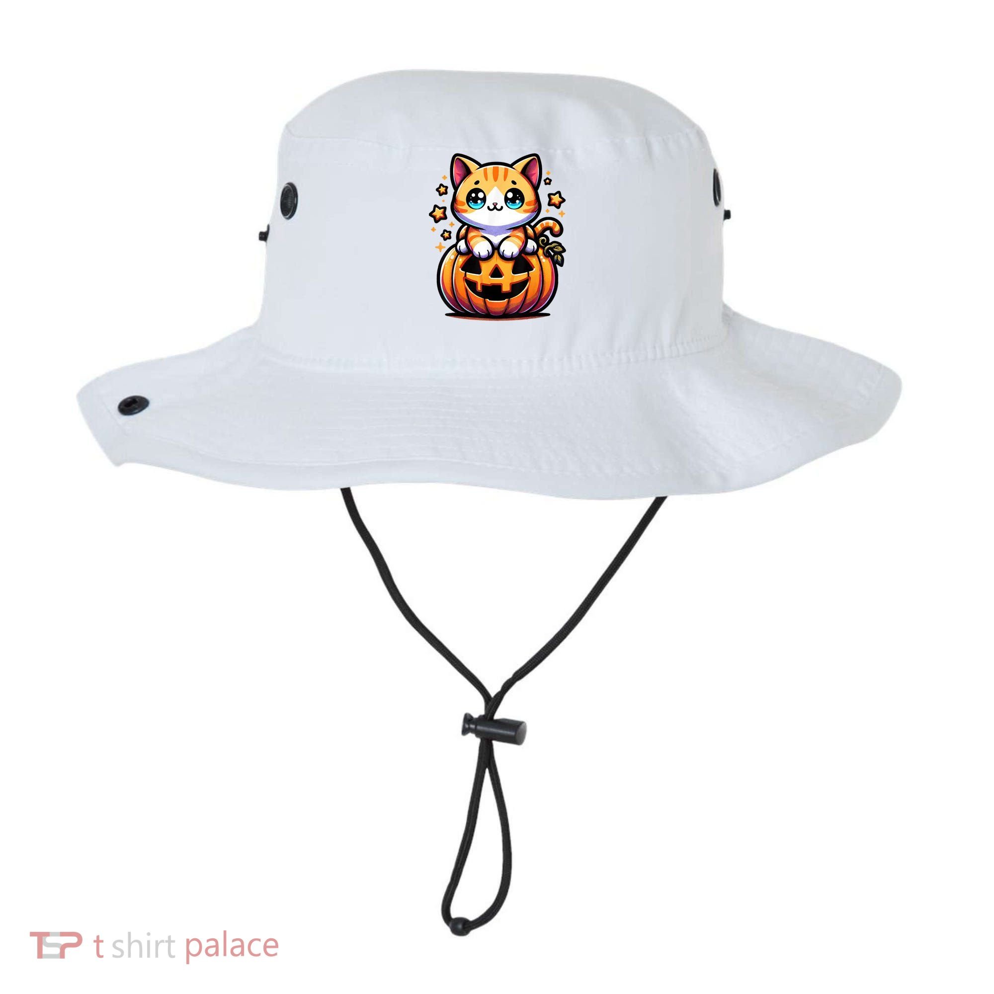 Halloween Cat Funny Fall Pumpkin Cat Lover Cute Bucket Hat