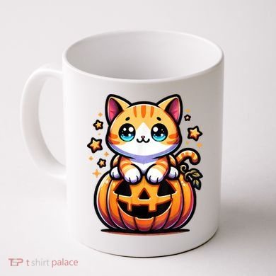 Halloween Cat Funny Fall Pumpkin Cat Lover Cute Coffee Mug