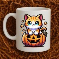 Halloween Cat Funny Fall Pumpkin Cat Lover Cute Coffee Mug thumb 2