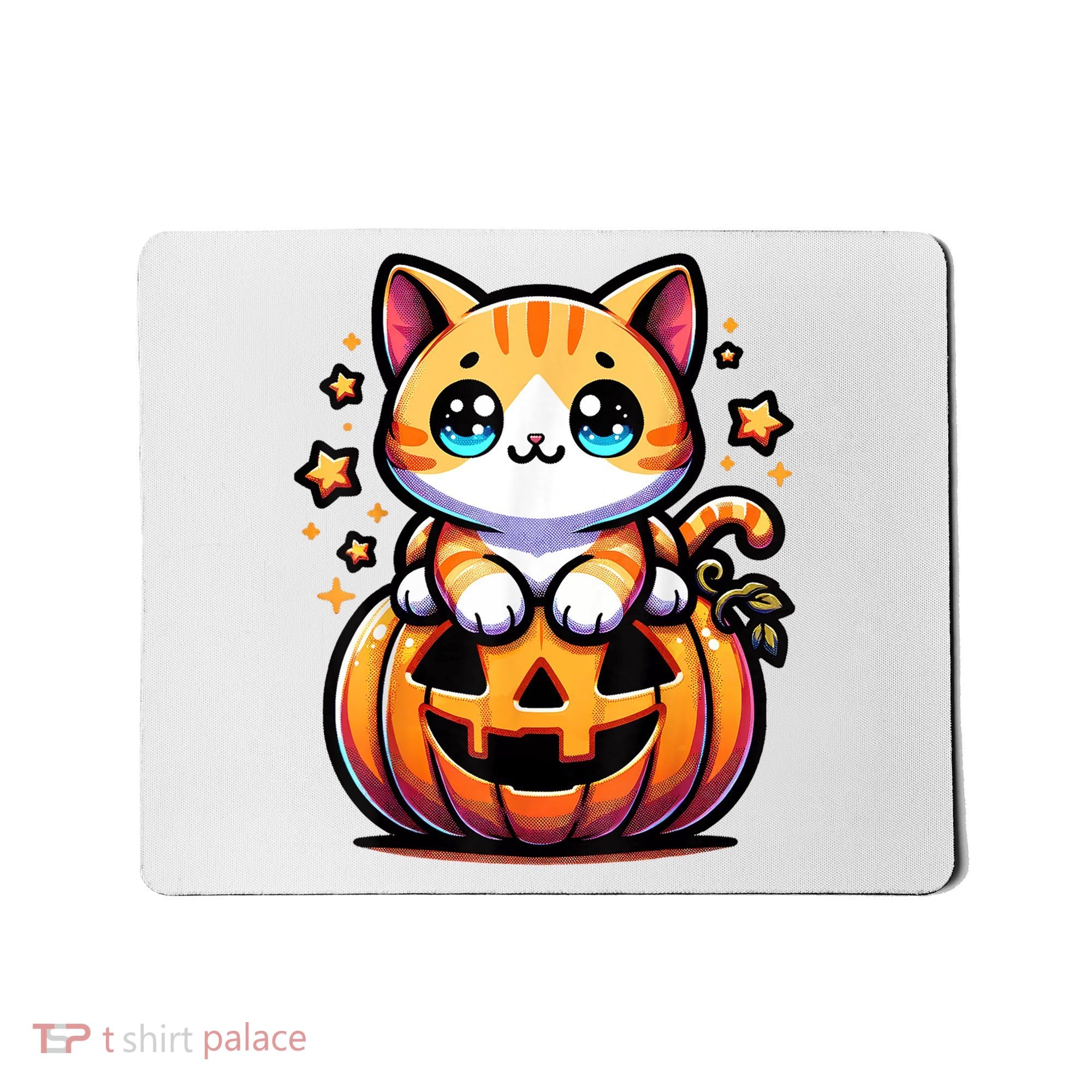 Halloween Cat Funny Fall Pumpkin Cat Lover Cute Mousepad