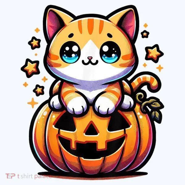 Halloween Cat Funny Fall Pumpkin Cat Lover Cute Baby Bodysuit