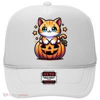 Halloween Cat Funny Fall Pumpkin Cat Lover Cute Hat thumb 0
