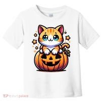Halloween Cat Funny Fall Pumpkin Cat Lover Cute Toddler T-Shirt thumb 0