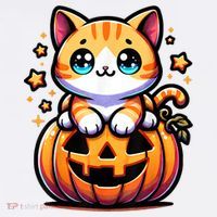 Halloween Cat Funny Fall Pumpkin Cat Lover Cute Women's Long Sleeve Shirt thumb 2