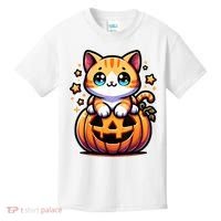 Halloween Cat Funny Fall Pumpkin Cat Lover Cute Kids T-Shirt thumb 0