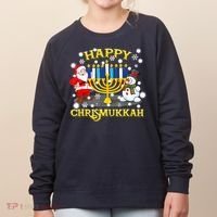 Happy Chrismukkah Funny Hanukkah Christmas Jewish Holiday Women's Sweatshirt thumb 0