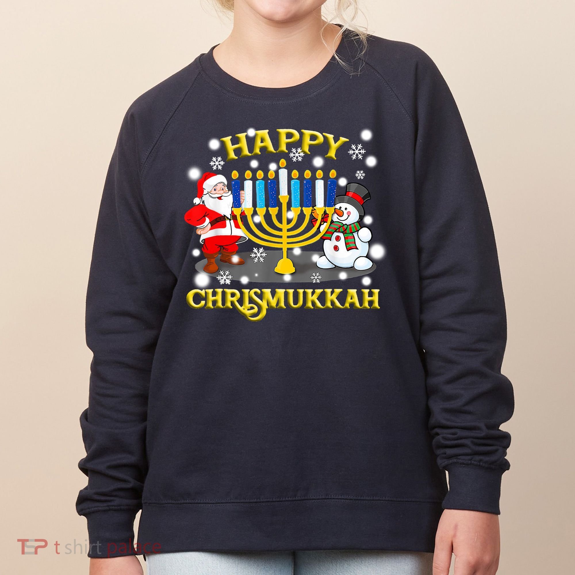 Happy Chrismukkah Funny Hanukkah Christmas Jewish Holiday Women's Sweatshirt