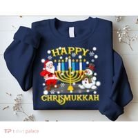Happy Chrismukkah Funny Hanukkah Christmas Jewish Holiday Sweatshirt thumb 2