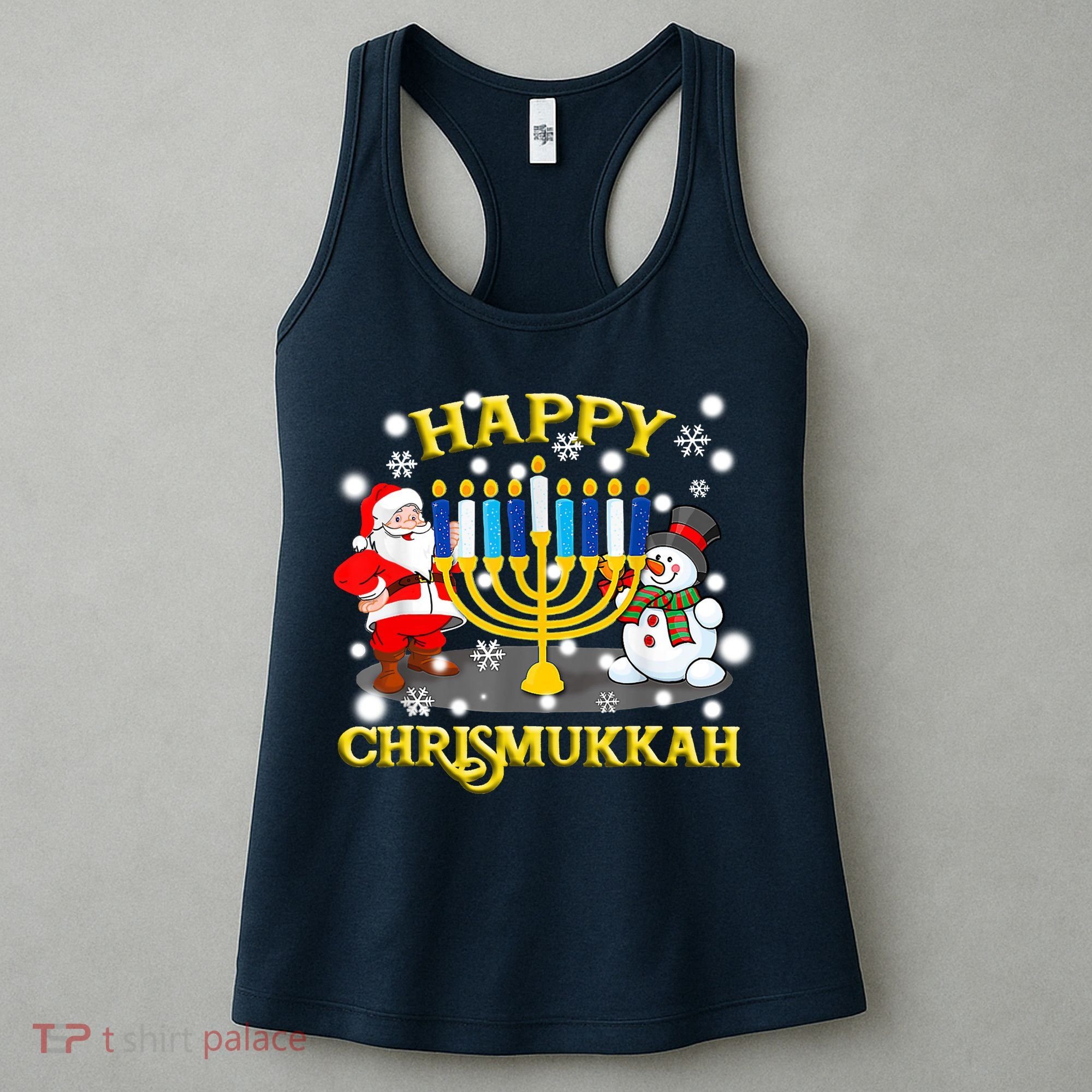 Happy Chrismukkah Funny Hanukkah Christmas Jewish Holiday Women's Tank Top
