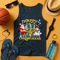 Happy Chrismukkah Funny Hanukkah Christmas Jewish Holiday Tank Top thumb 4