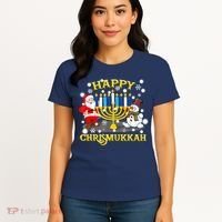 Happy Chrismukkah Funny Hanukkah Christmas Jewish Holiday Women's T-Shirt thumb 4
