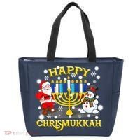 Happy Chrismukkah Funny Hanukkah Christmas Jewish Holiday Tote Bag thumb 0