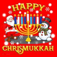 Happy Chrismukkah Funny Hanukkah Christmas Jewish Holiday Santa Hat thumb 1