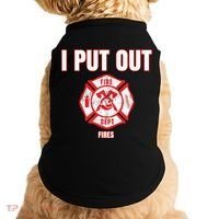 Halloween Costume Funny Firefighter I Put Out Fires Firemen Doggie Tank thumb 0