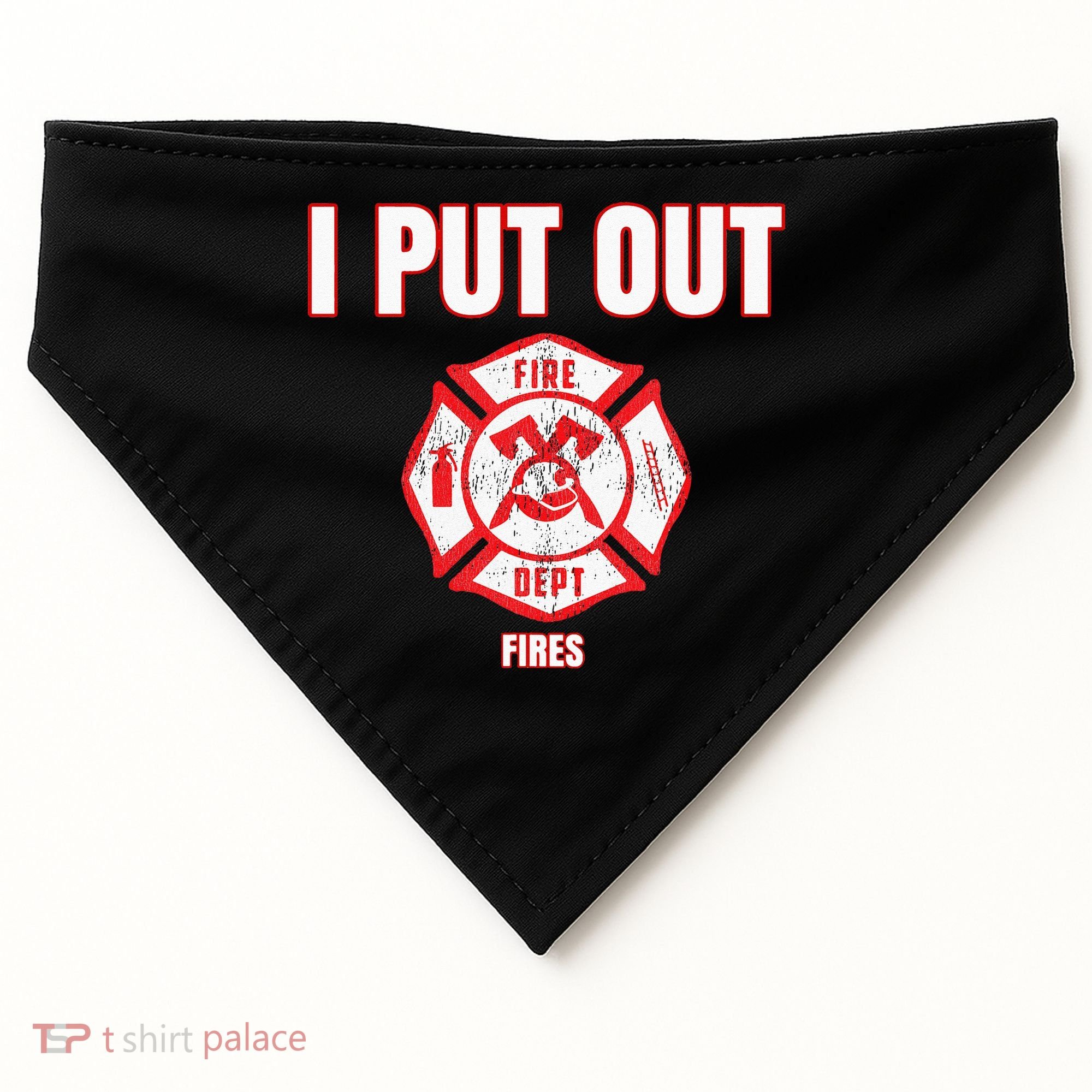 Halloween Costume Funny Firefighter I Put Out Fires Firemen USA-Made Doggie Bandana
