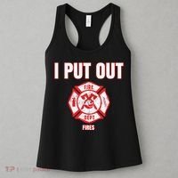 Halloween Costume Funny Firefighter I Put Out Fires Firemen Women's Tank Top thumb 3