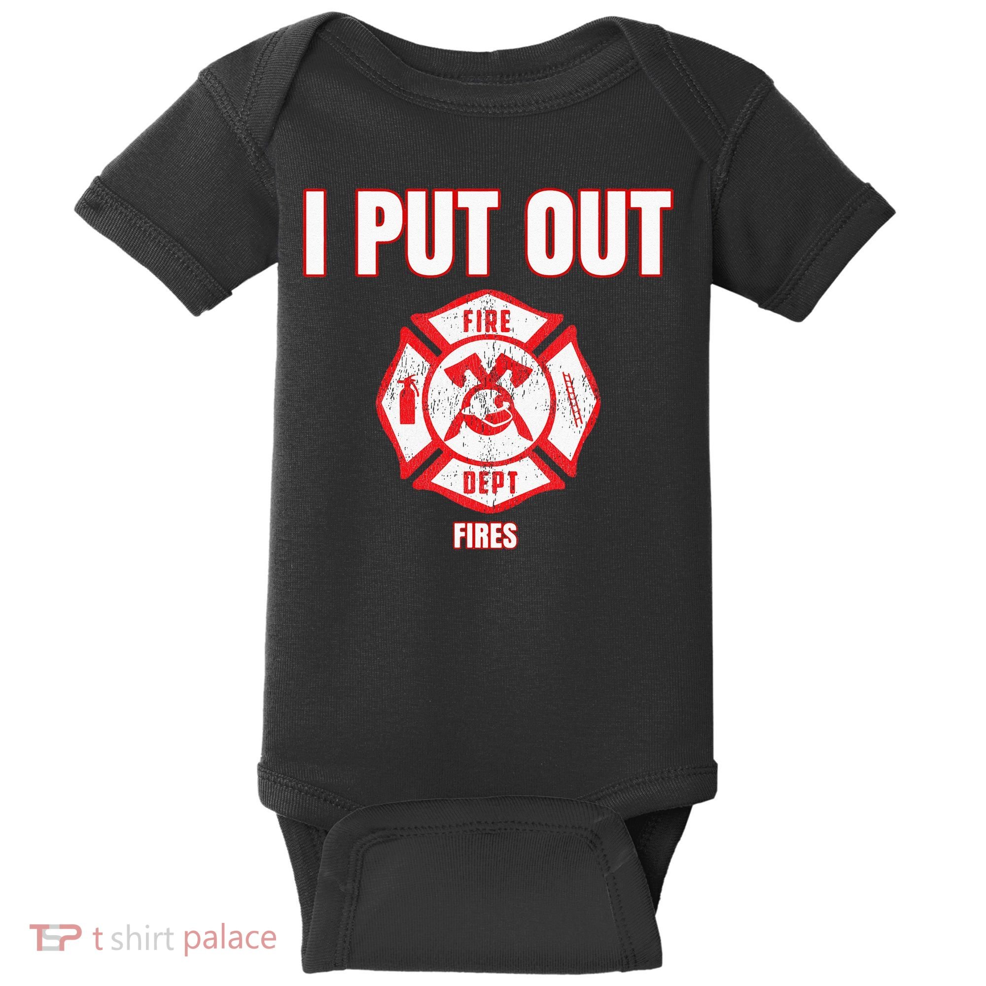 Halloween Costume Funny Firefighter I Put Out Fires Firemen Baby Bodysuit