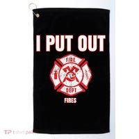 Halloween Costume Funny Firefighter I Put Out Fires Firemen Golf Towel thumb 0