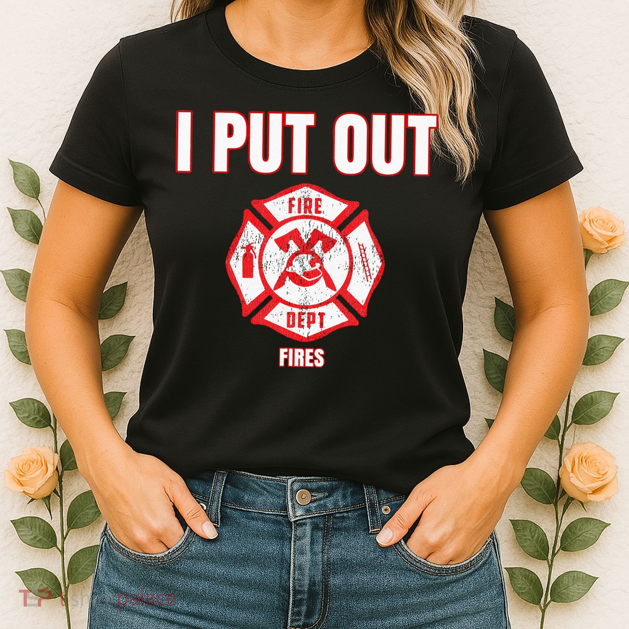 Halloween Costume Funny Firefighter I Put Out Fires Firemen Women's T-Shirt