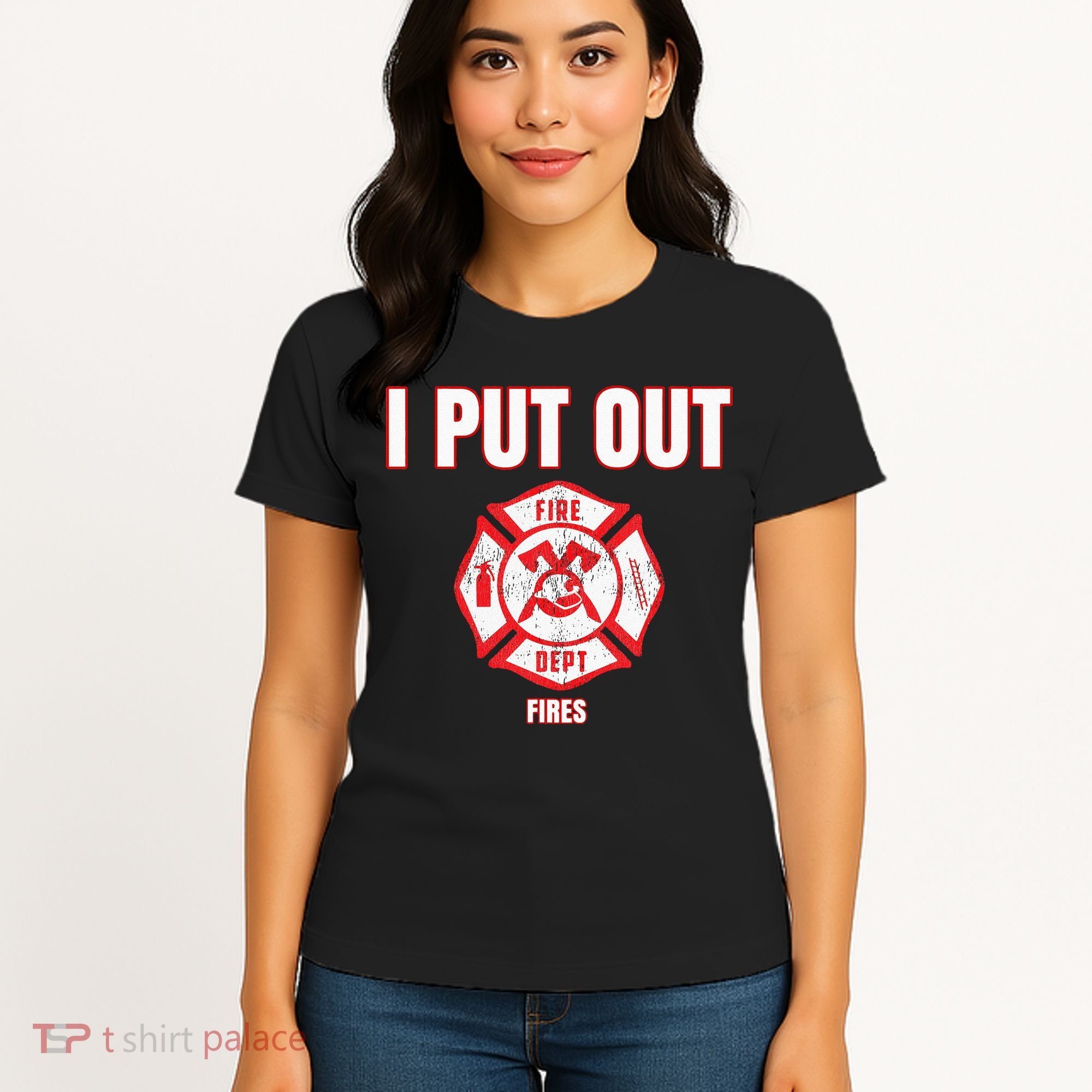 Halloween Costume Funny Firefighter I Put Out Fires Firemen Women's T-Shirt
