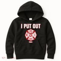 Halloween Costume Funny Firefighter I Put Out Fires Firemen Kids Hoodie thumb 0