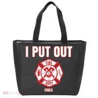 Halloween Costume Funny Firefighter I Put Out Fires Firemen Tote Bag thumb 0
