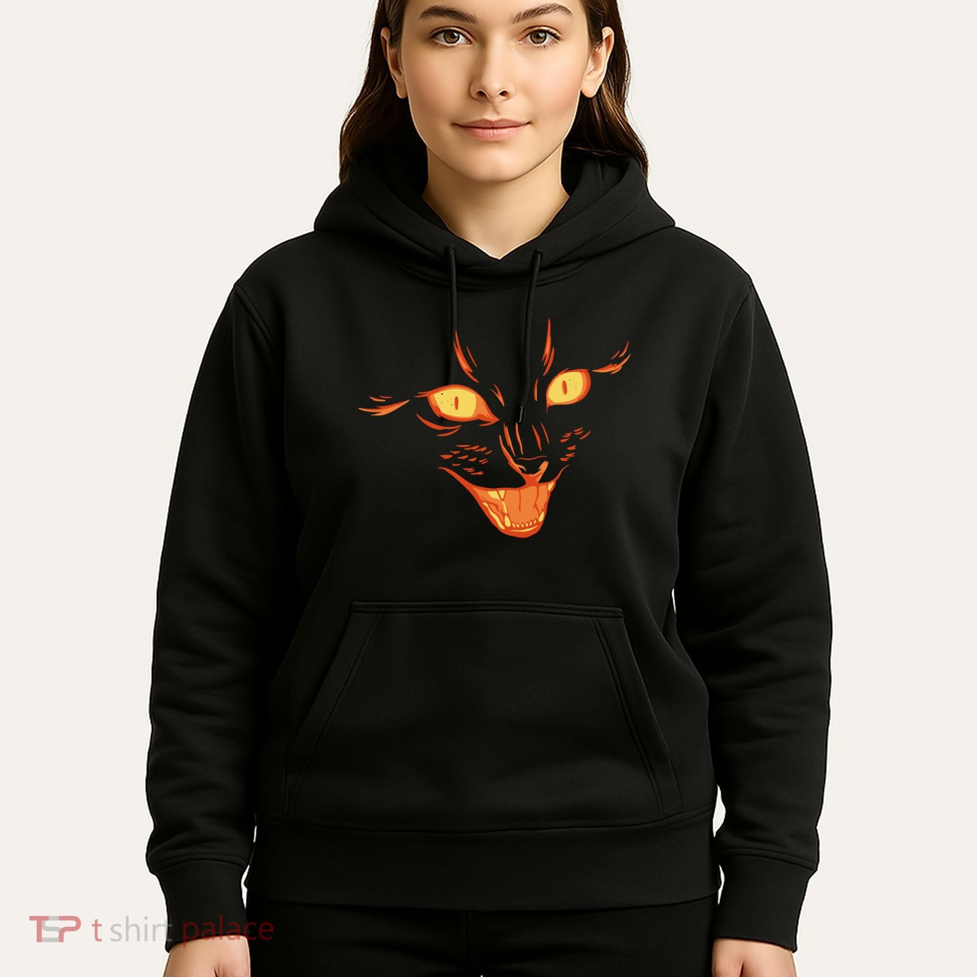 Halloween Cat Face Hoodie