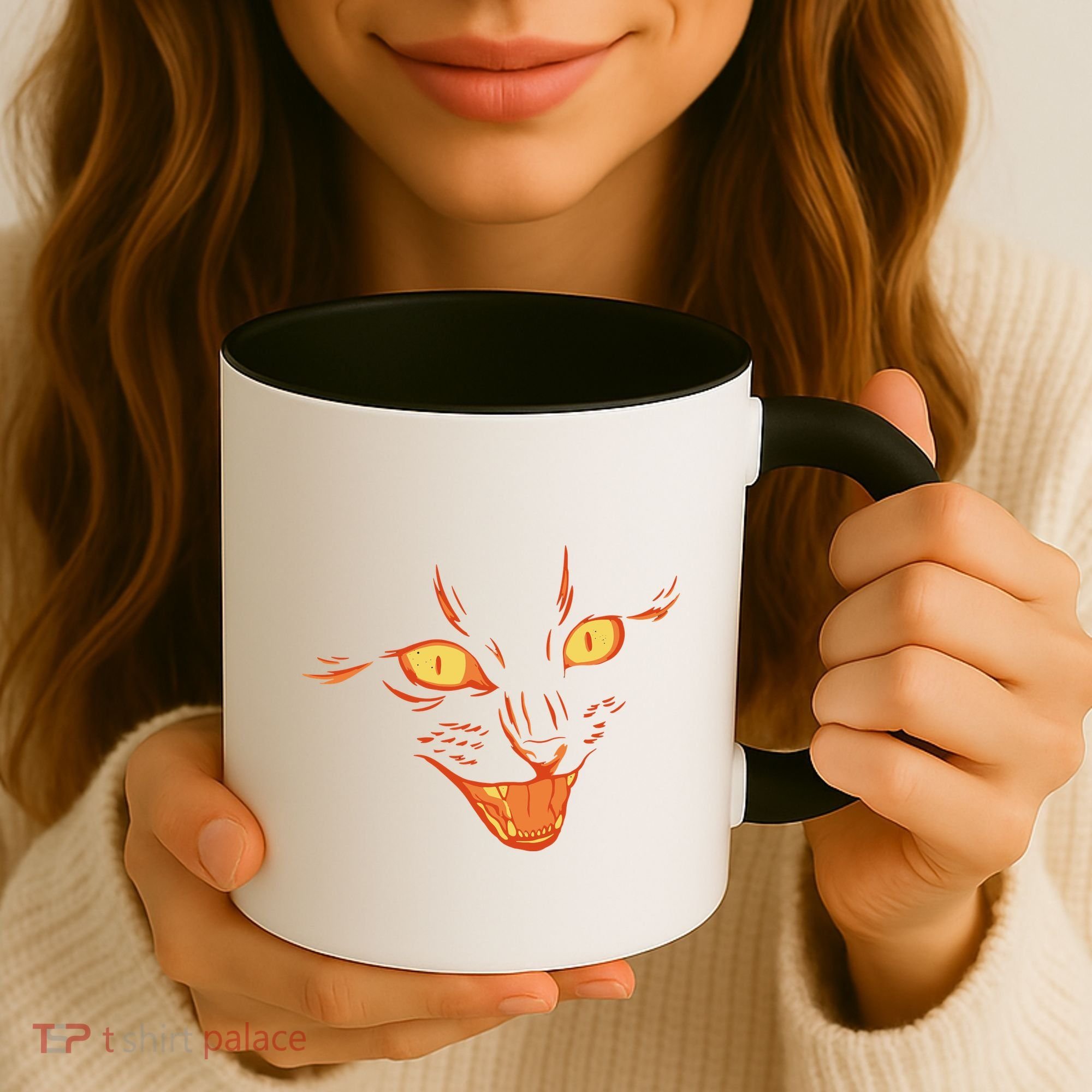 Halloween Cat Face Coffee Mug