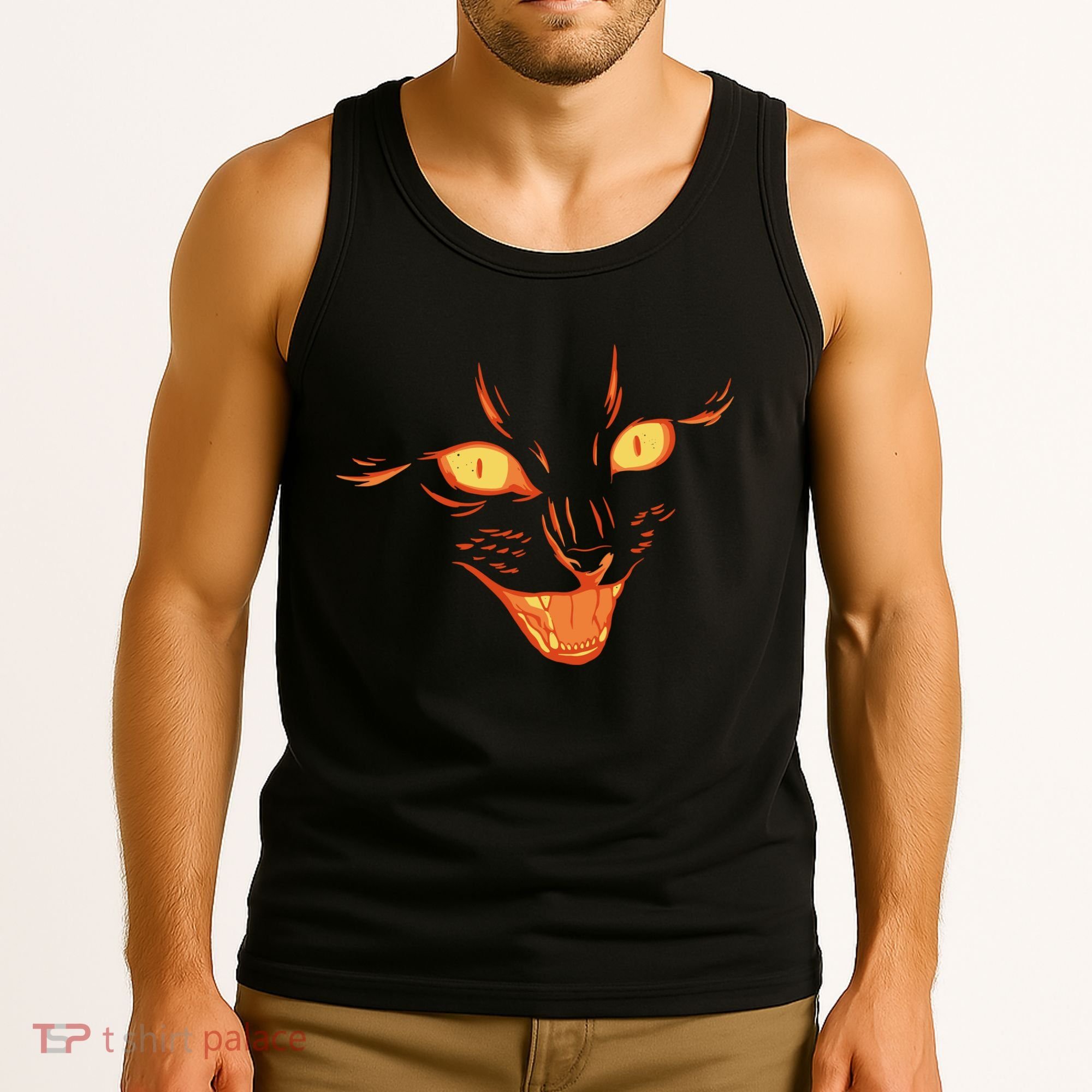 Halloween Cat Face Tank Top