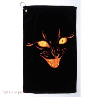 Halloween Cat Face Golf Towel