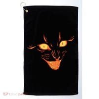 Halloween Cat Face Golf Towel thumb 0