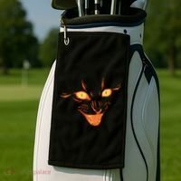 Halloween Cat Face Golf Towel thumb 2