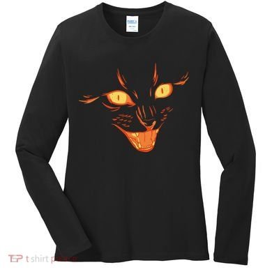 Halloween Cat Face Women's Long Sleeve Shirt