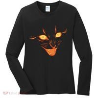 Halloween Cat Face Women's Long Sleeve Shirt thumb 0