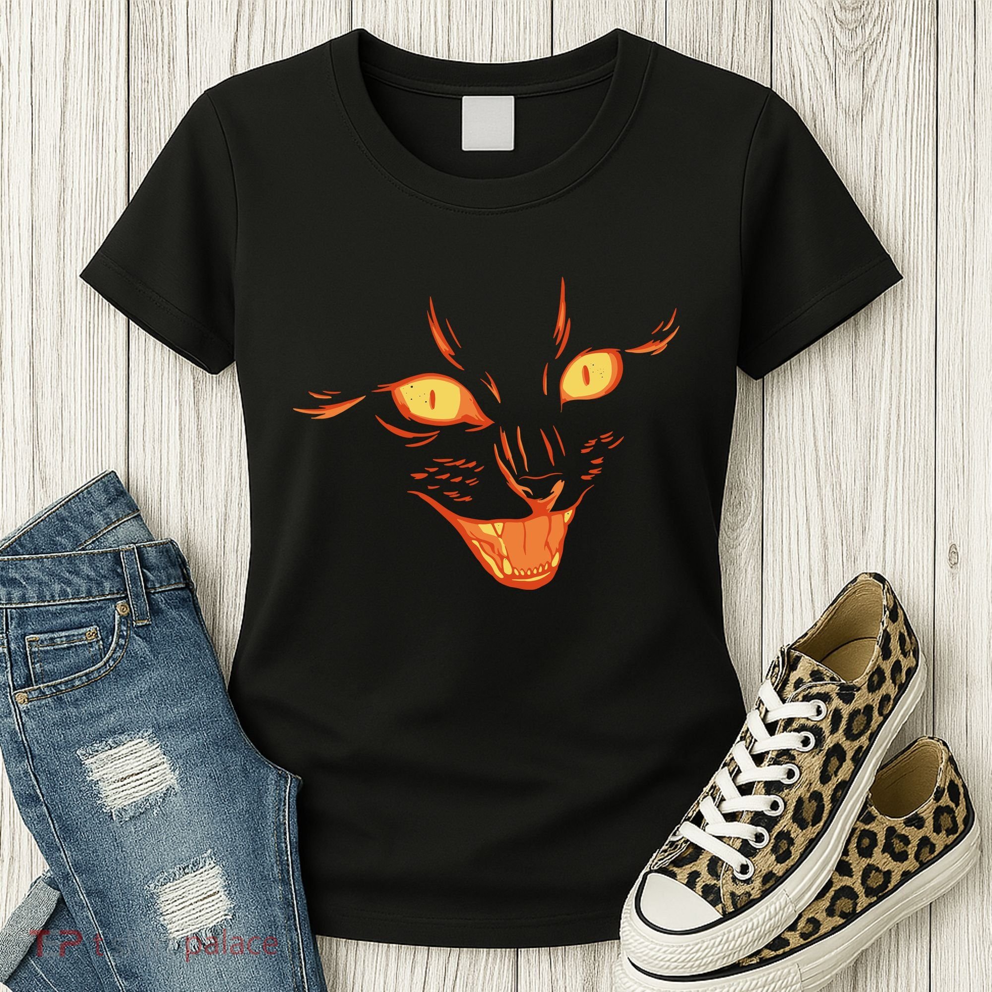 Halloween Cat Face Women's T-Shirt