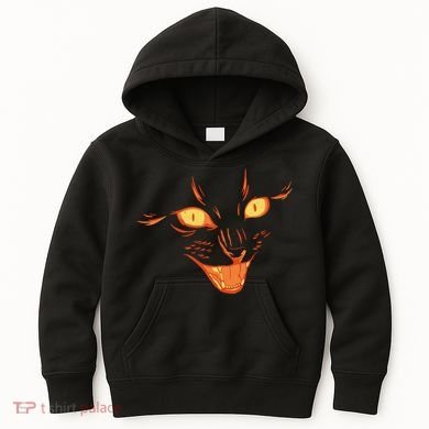 Halloween Cat Face Kids Hoodie