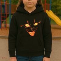 Halloween Cat Face Kids Hoodie thumb 3