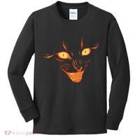 Halloween Cat Face Kids Long Sleeve Shirt thumb 0