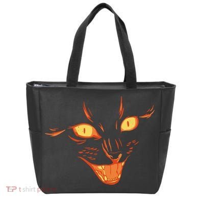 Halloween Cat Face Tote Bag