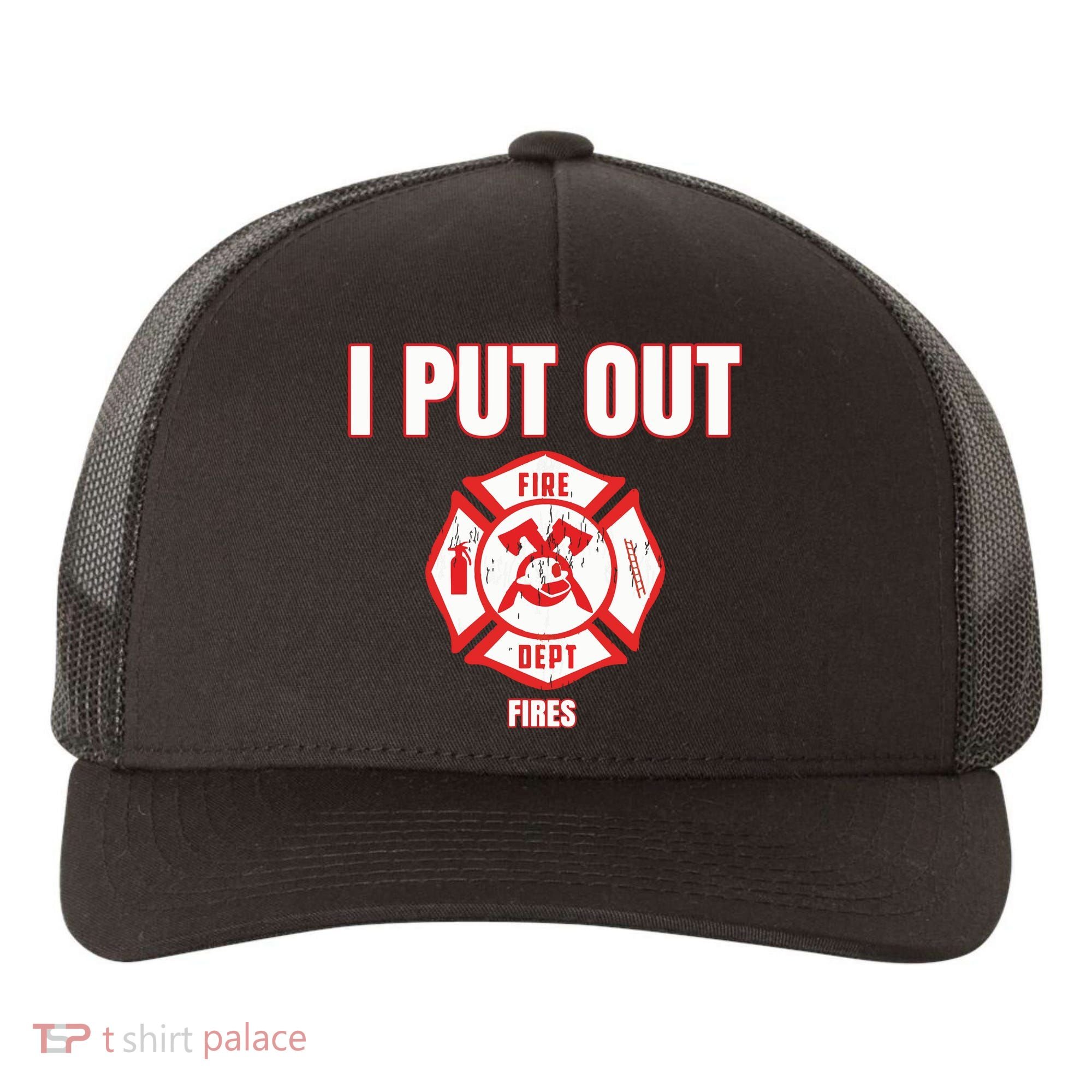Halloween Costume Funny Firefighter I Put Out Fires Firemen Yupoong Adult 5-Panel Trucker Hat