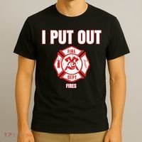 Halloween Costume Funny Firefighter I Put Out Fires Firemen T-Shirt thumb 3