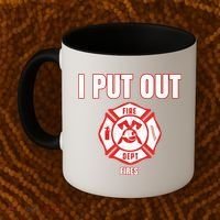 Halloween Costume Funny Firefighter I Put Out Fires Firemen Coffee Mug thumb 2